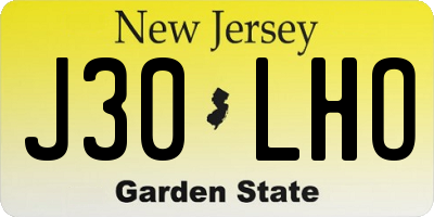 NJ license plate J30LHO