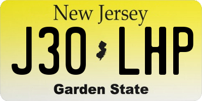NJ license plate J30LHP