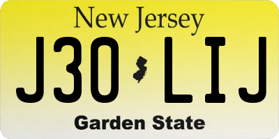 NJ license plate J30LIJ