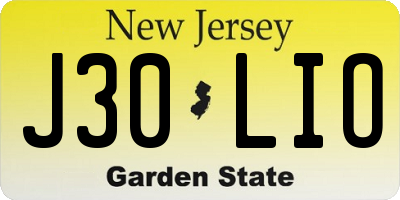 NJ license plate J30LIO
