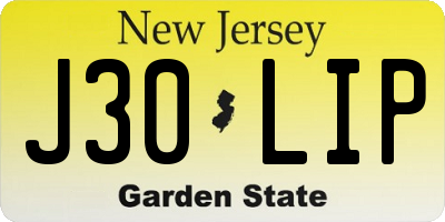 NJ license plate J30LIP