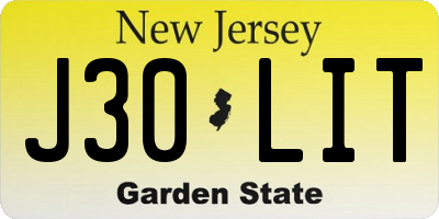 NJ license plate J30LIT