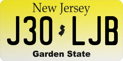 NJ license plate J30LJB