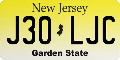 NJ license plate J30LJC