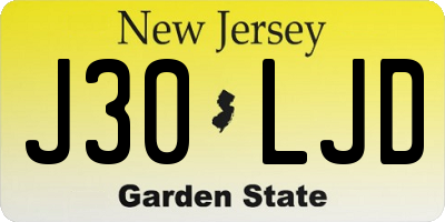 NJ license plate J30LJD
