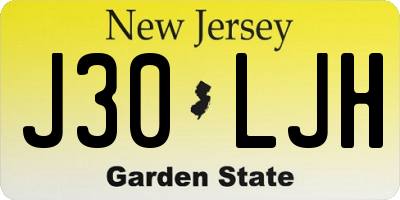NJ license plate J30LJH
