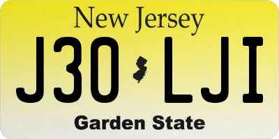 NJ license plate J30LJI