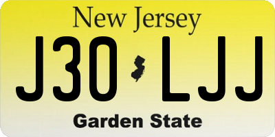 NJ license plate J30LJJ