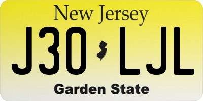 NJ license plate J30LJL