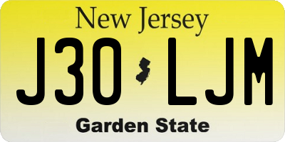 NJ license plate J30LJM