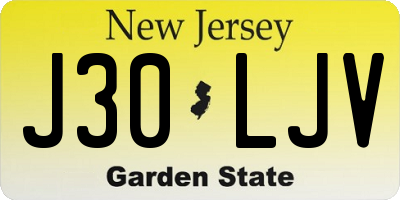 NJ license plate J30LJV