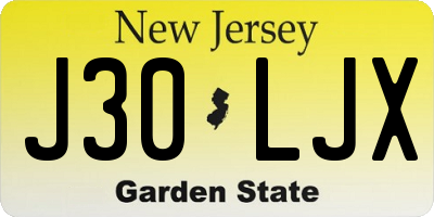 NJ license plate J30LJX