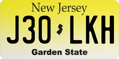 NJ license plate J30LKH