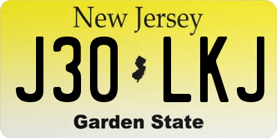 NJ license plate J30LKJ