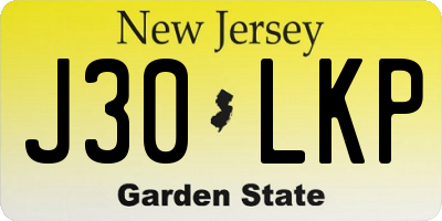 NJ license plate J30LKP