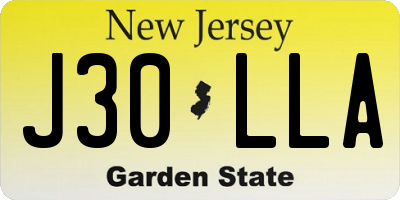 NJ license plate J30LLA