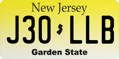 NJ license plate J30LLB