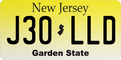 NJ license plate J30LLD