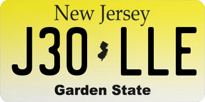 NJ license plate J30LLE