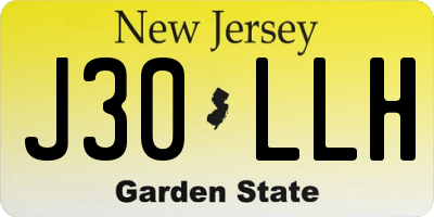NJ license plate J30LLH