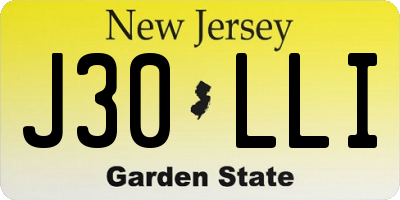 NJ license plate J30LLI