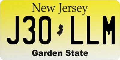 NJ license plate J30LLM