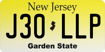 NJ license plate J30LLP