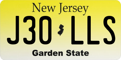 NJ license plate J30LLS