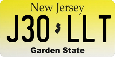 NJ license plate J30LLT