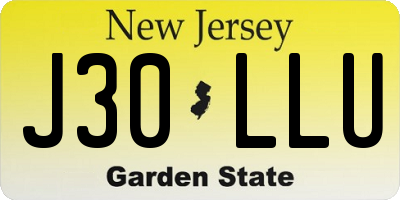 NJ license plate J30LLU