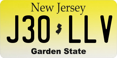 NJ license plate J30LLV