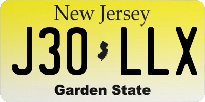 NJ license plate J30LLX