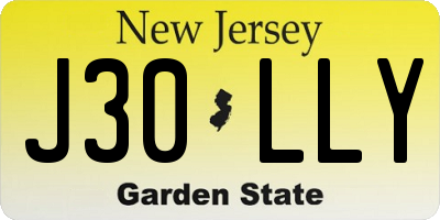 NJ license plate J30LLY