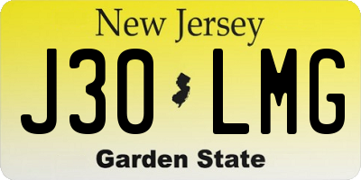 NJ license plate J30LMG