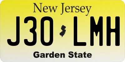 NJ license plate J30LMH