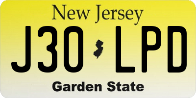 NJ license plate J30LPD