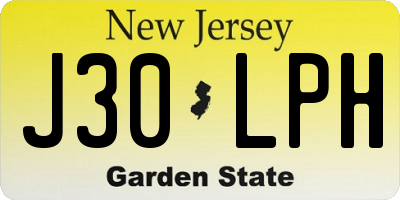 NJ license plate J30LPH