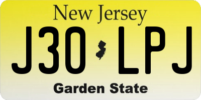 NJ license plate J30LPJ