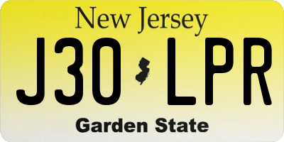 NJ license plate J30LPR