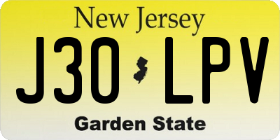 NJ license plate J30LPV