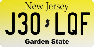 NJ license plate J30LQF