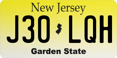 NJ license plate J30LQH
