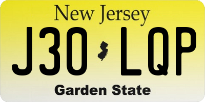 NJ license plate J30LQP