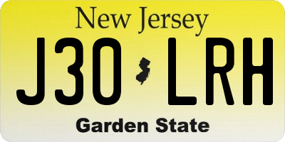 NJ license plate J30LRH