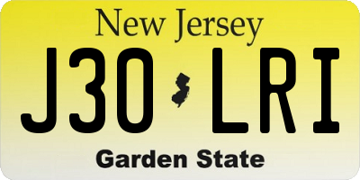 NJ license plate J30LRI