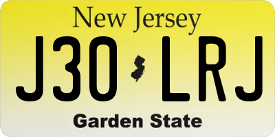 NJ license plate J30LRJ