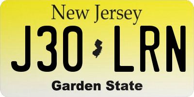 NJ license plate J30LRN