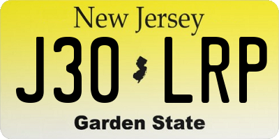 NJ license plate J30LRP