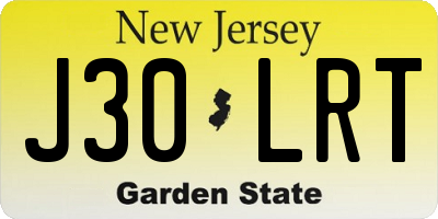 NJ license plate J30LRT