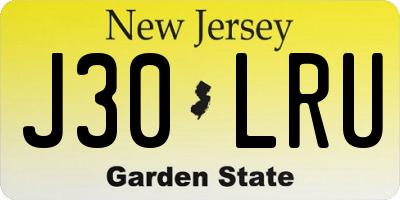 NJ license plate J30LRU